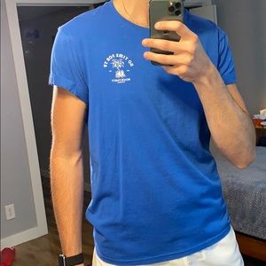 Blue Cotton Beach Print Shirt